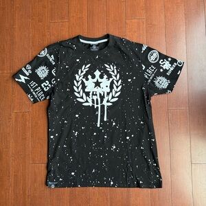 Black Graphic Tee with White‎ Print